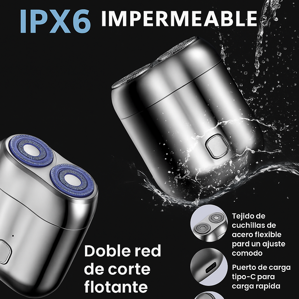 Afeitadora de bolsillo - Mini recortadora de bolsillo - Recargable por USB