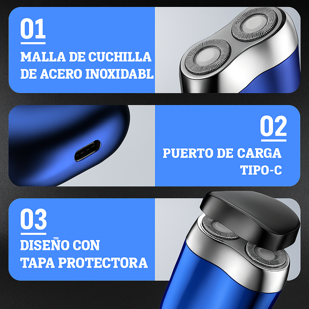 Afeitadora de bolsillo - Mini recortadora de bolsillo - Recargable por USB